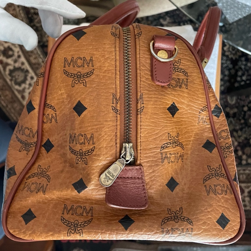 MCM Authentic Vintage Tan and Brown Visetos Handbag - Picture 5 of 16